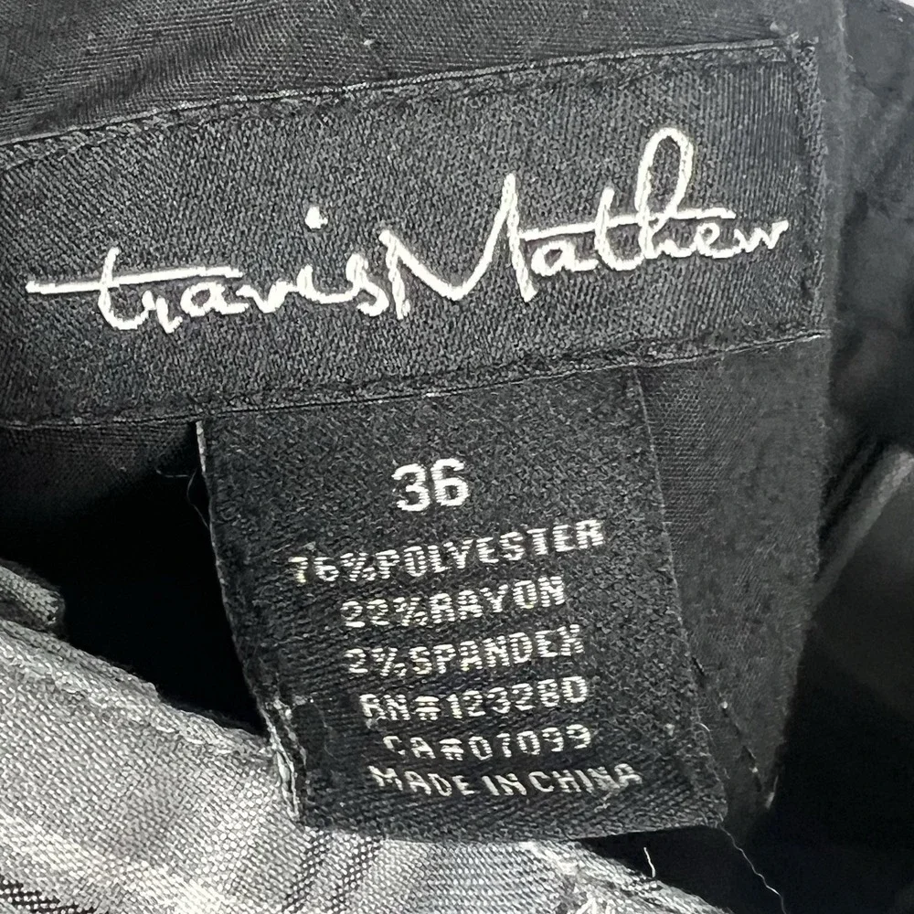 Travis Mathew Mens 36 Gray Plaid Slanted Pockets Poly Rayon Spandex Golf Shorts
